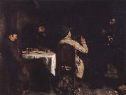 Gustave Courbet After the supper oil painting on canvas